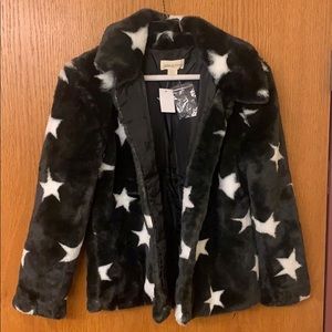 Jake and Anna Black Fluffy Star Jacket